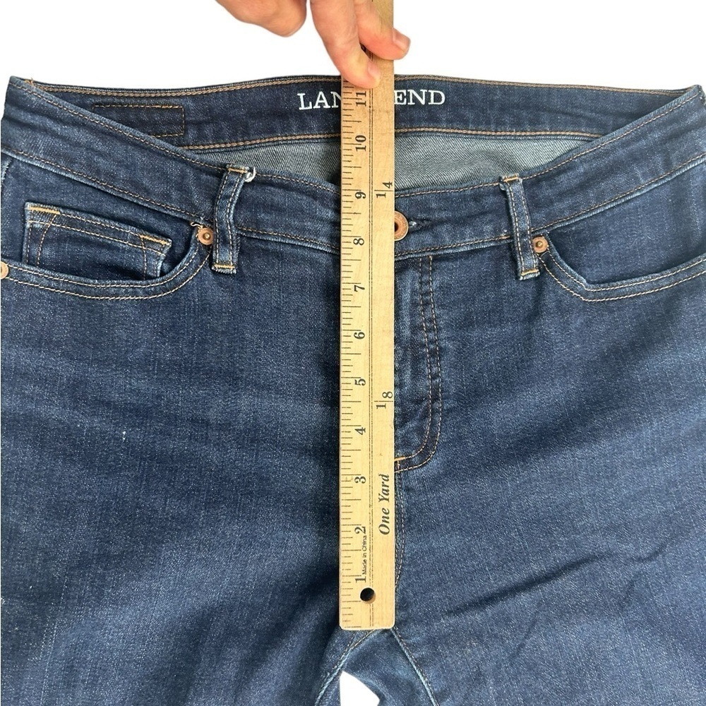 Lands’ End Fit 1 Slim Leg Blue Dark Denim Mid Rise Skinny Stretch Jeans Women 8 - Picture 13 of 15